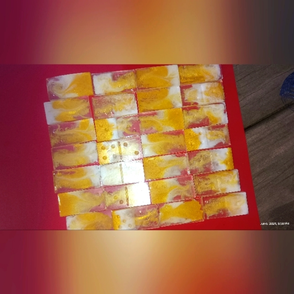 Brand new handmade yellow and white dominos